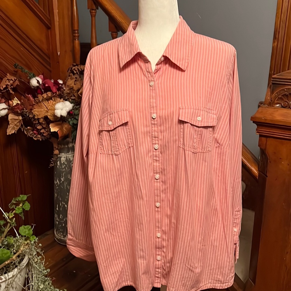 EUC Long-sleeve Striped Button Down Shirt Sz XXL